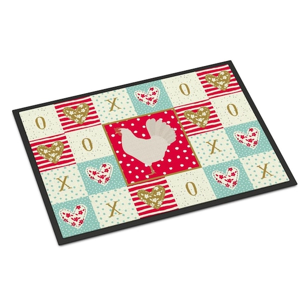 Carolines Treasures 24 x 36 in. Leghorn Chicken Love Indoor or Outdoor Mat CK5267JMAT - main